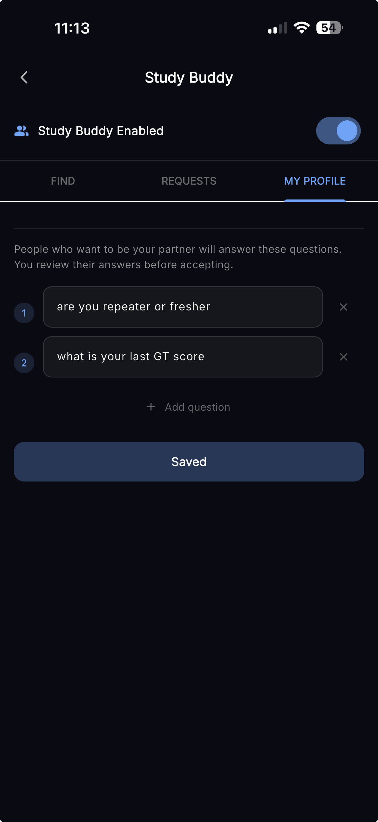 Study Buddy Profile