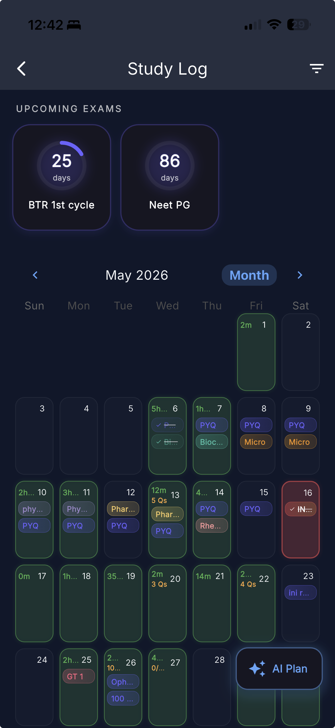 Study Calendar